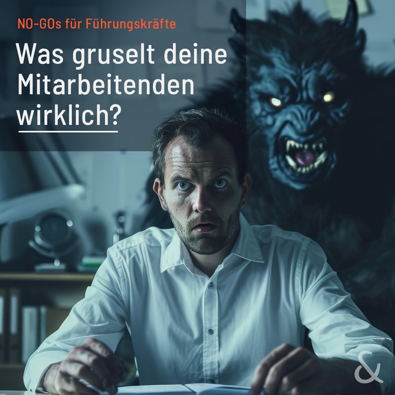 Monster hinter Mitarbeitenden, Bannerbild für Vortrag "Was grustelt deine Mitarbeitenden wirklich?"